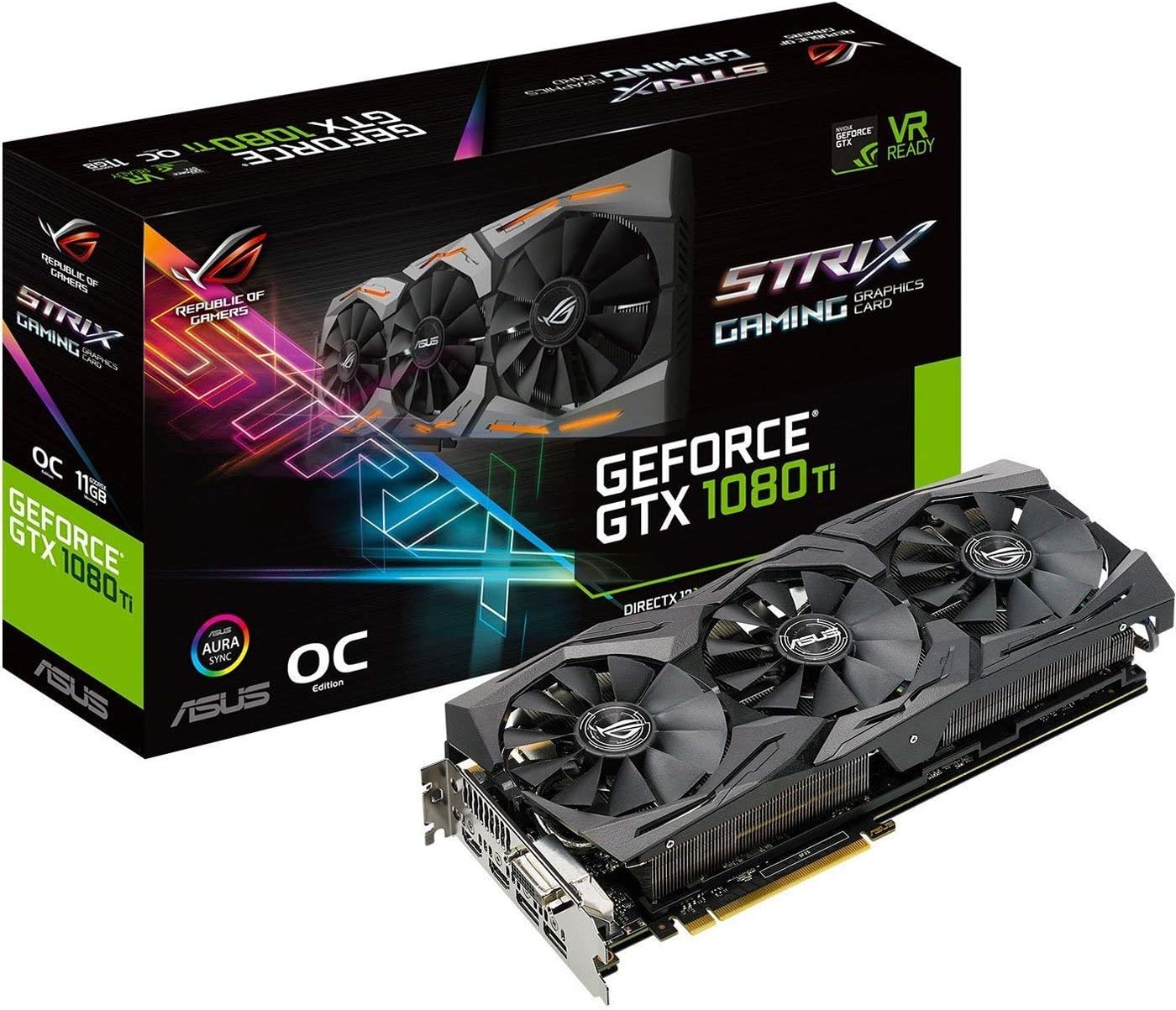 ASUS ROG GeForce GTX 1080 Ti DirectX 12 STRIX-GTX1080TI-11G-GAMING 11GB 352-Bit GDDR5X HDCP Ready SLI Support Video Card
