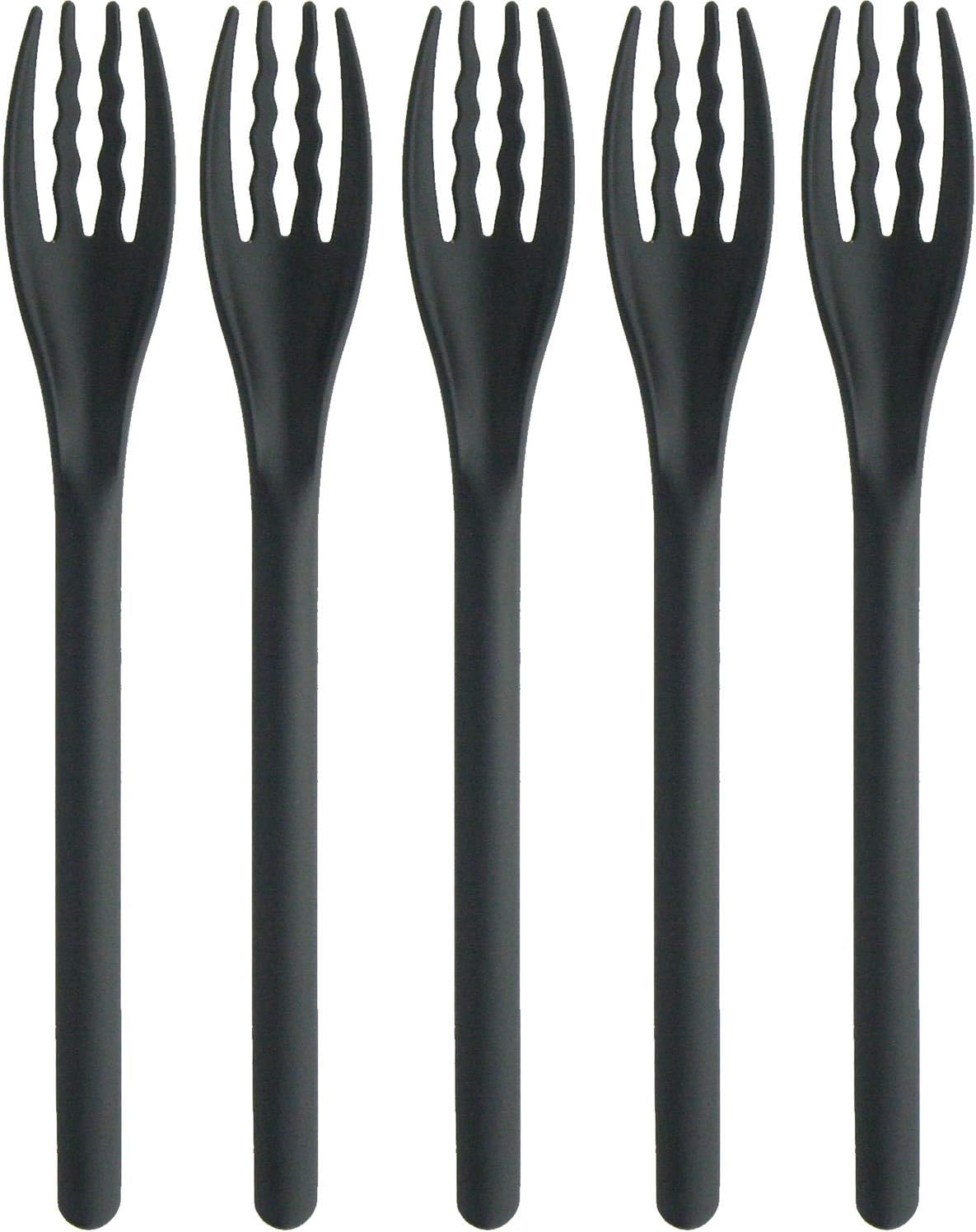 Nagao Heat Resistant Plastic Dinner Cutlery Set, 8 Pieces, Black, Dishwasher Safe, Made in Japan