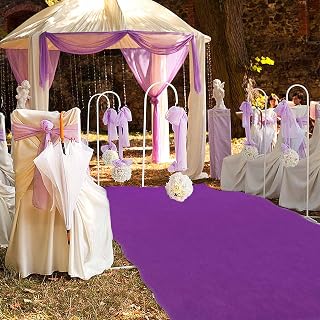 Generic Aisle Runners Wedding Accessories Indoor Outdoor Purple Carpet Runner Rugs for Step and Repeat Display, Ceremony Parties Events Decoration, 1.2×10m, White