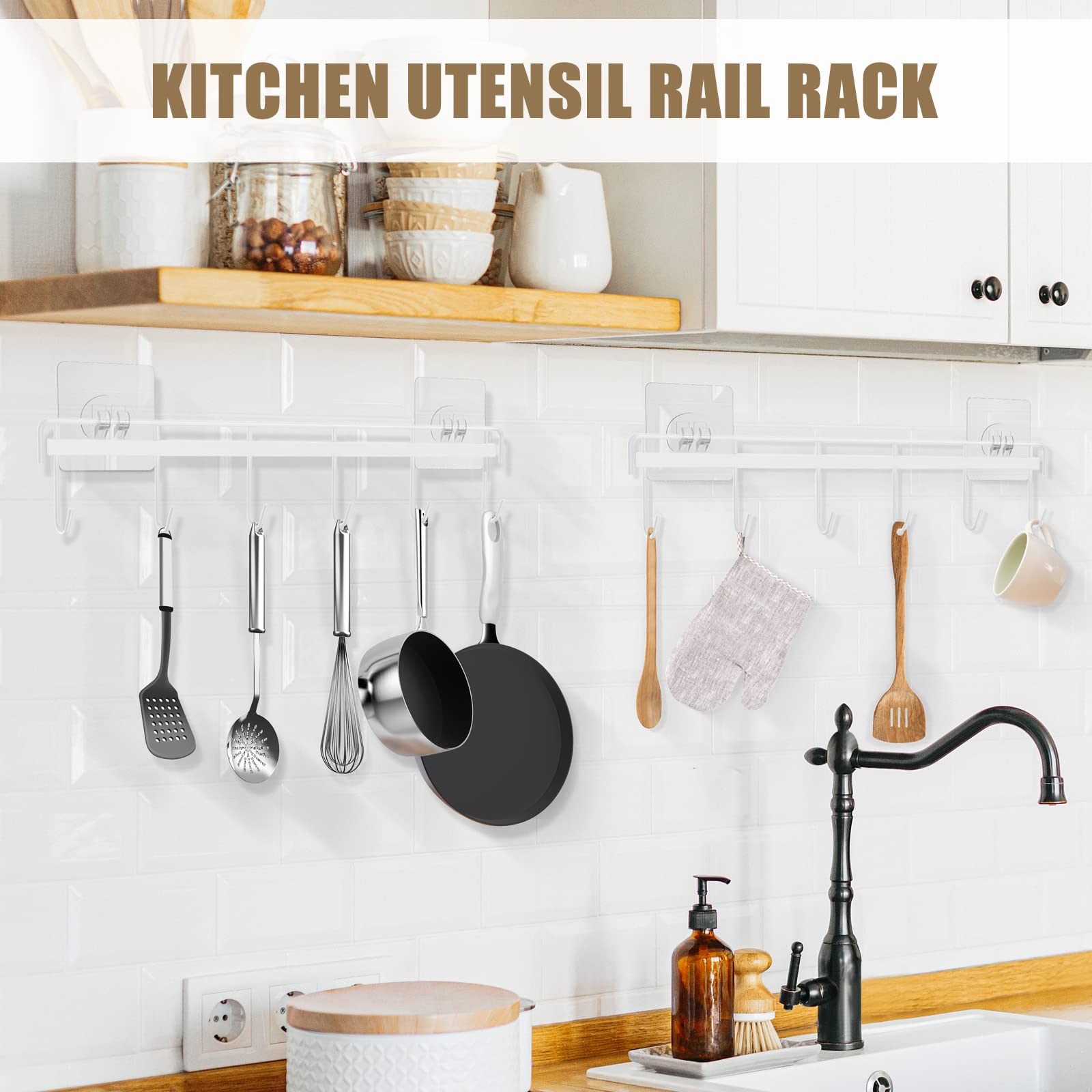Kitchen Utensil Hanger - Wall Mounted Rack -2