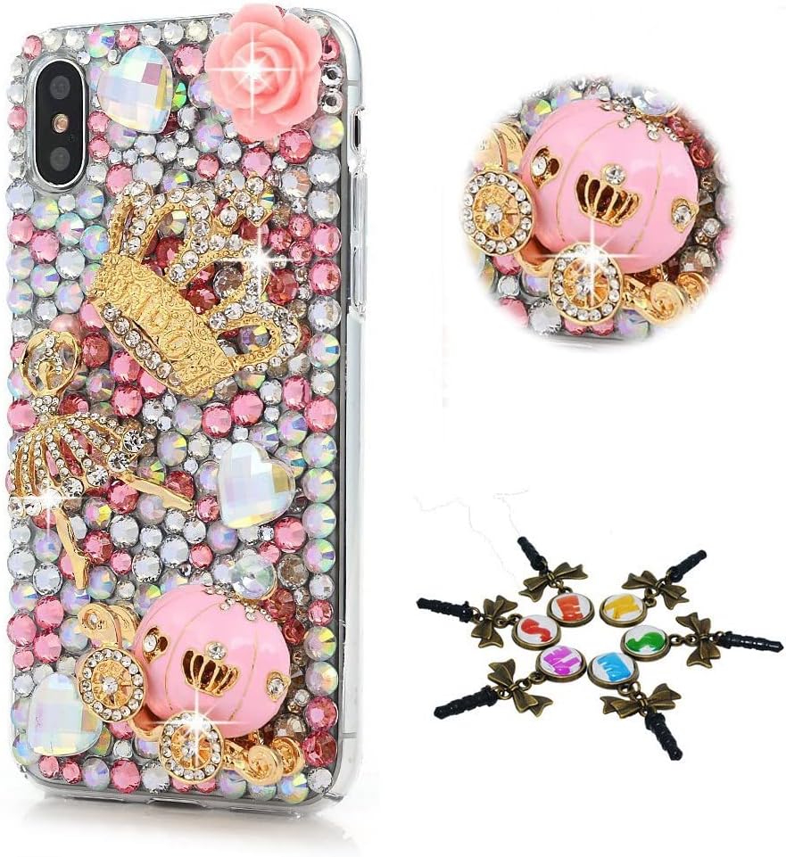 STENES Sparkle Glitter Case Compatible with TCL 50 LE 5G - Stylish - 3D Handmade Bling Butterfly Rose Flowers Rhinestone Crystal Diamond Design Girls Women Cover - Green
