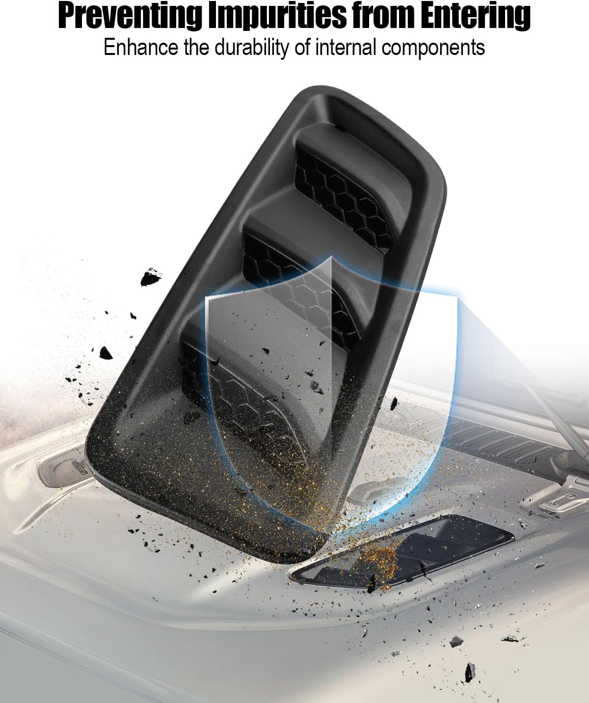 68293748AB 1Pair Driver Side and Passenger Side Hood Vent Bezel Fit for Jeep Wrangler 2018-2024 Replace 68293748AF 68293749AF 68293749AA 68293749AC