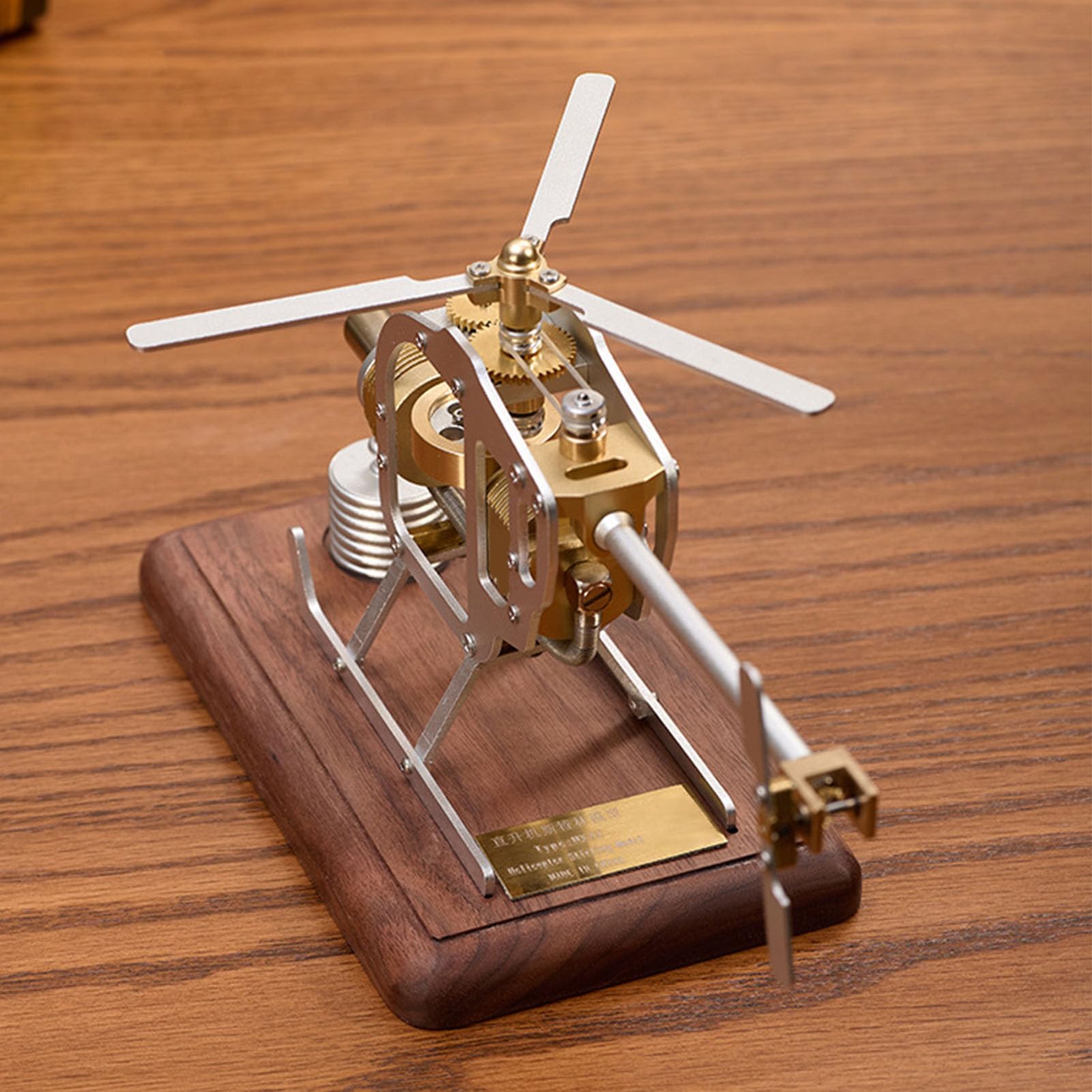 SIXRUN Giocattolo Motore Fisico, Kit Modello Elicottero Motore Stirling Metallo Aria Energia Combustione Esterna Esperimento Educativo di Fisica Scienza Giocattolo per Assemblaggio Fai
