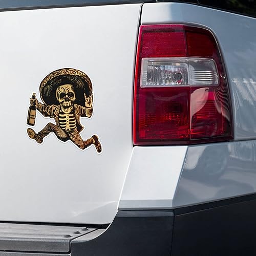 Miniatura 2 de Adhesivo de esqueleto genial para parachoques  Decoración de automóvil, computadora portátil, botella de agua, pared, calcomanía de vinilo