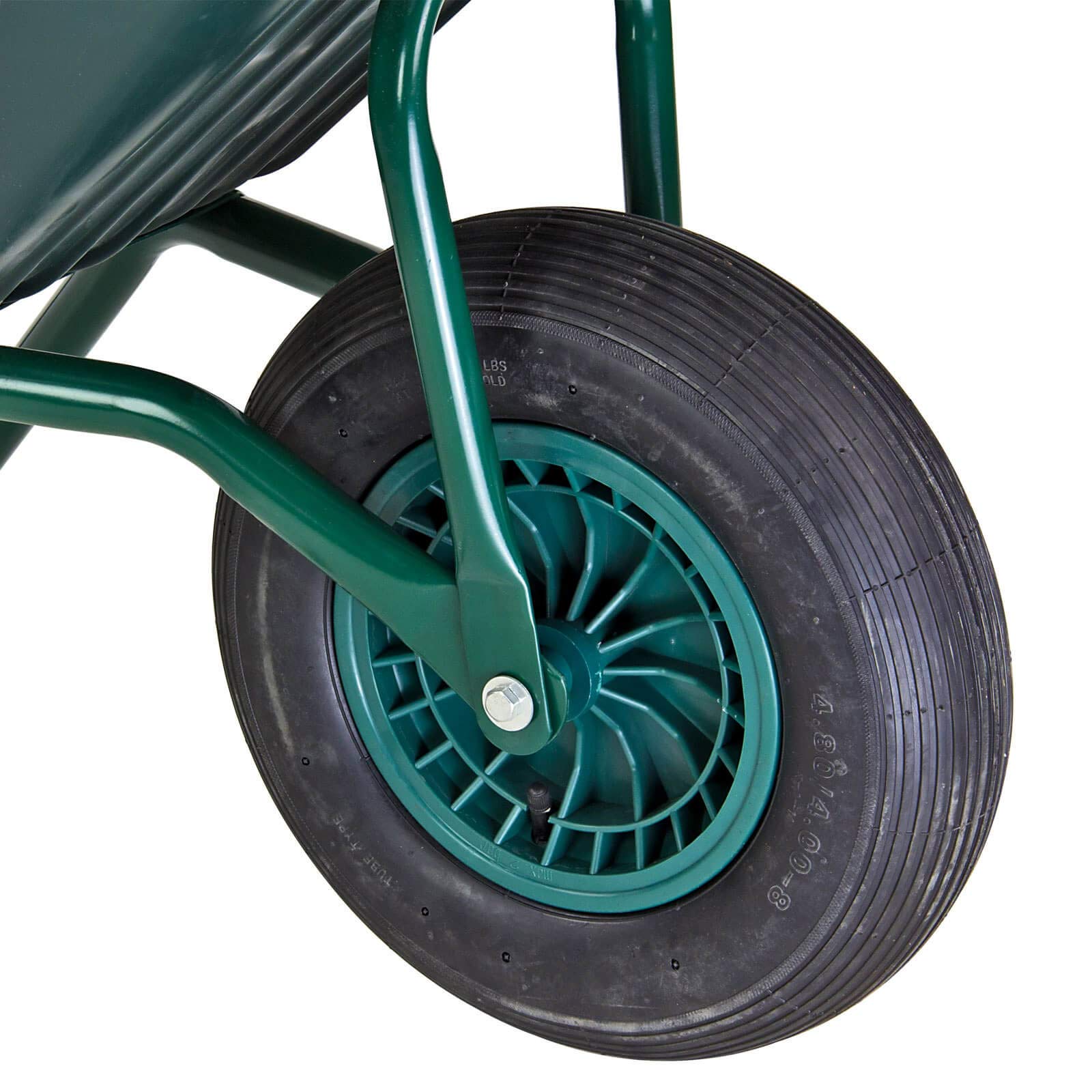DEMA - Carreta para jardín (cubo de plástico, 100 L de capacidad), color verde