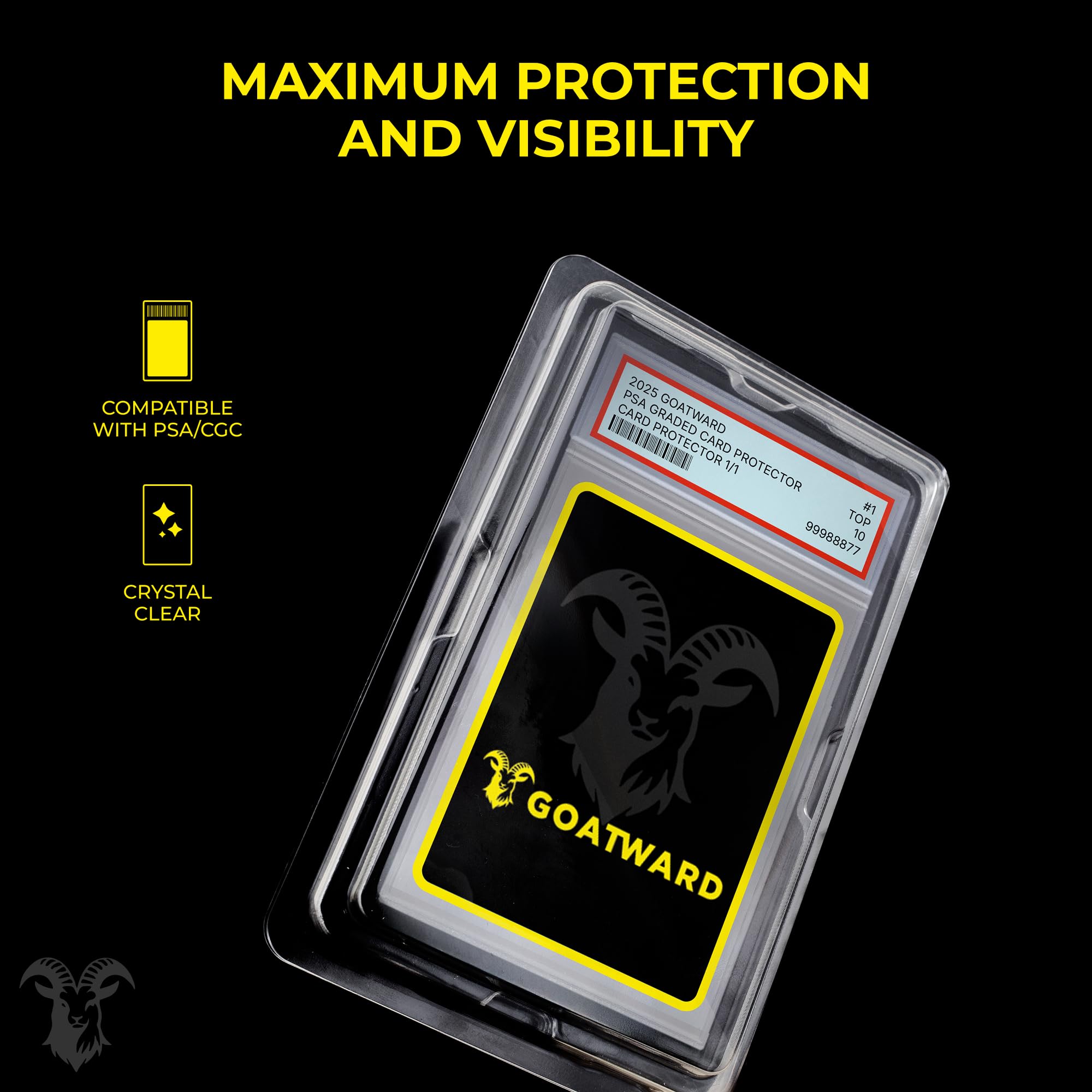 GoatWard Pack of 10 Graded Card Protectors, Compatible with PSA and CGC Slabs, Rigid Plastic Mailing - Image 3