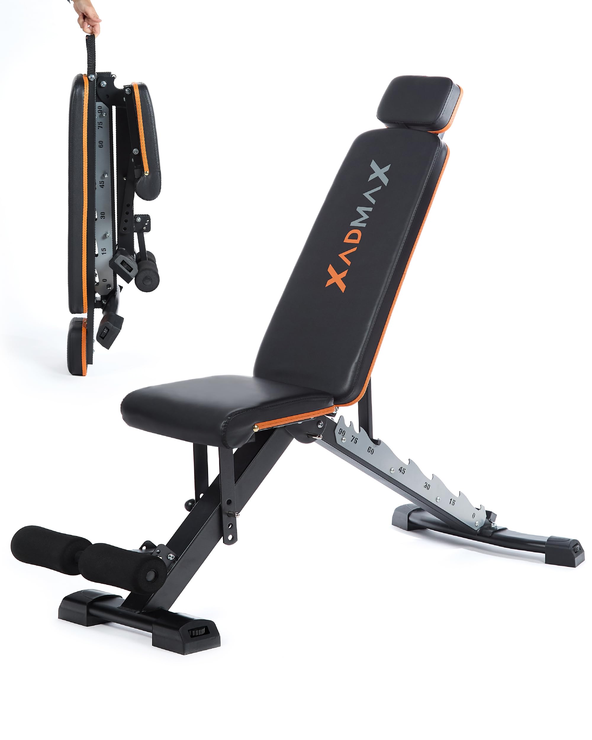 Banco Musculación Plegable, Banco Gimnasio en Casa - Soporta 360 KG Reales, Muy Robusto y Resistente, Ideal para Ejercicio en Casa, Fácilmente Plegable, Press Banca, Maquina Gimnasio, Home Gym