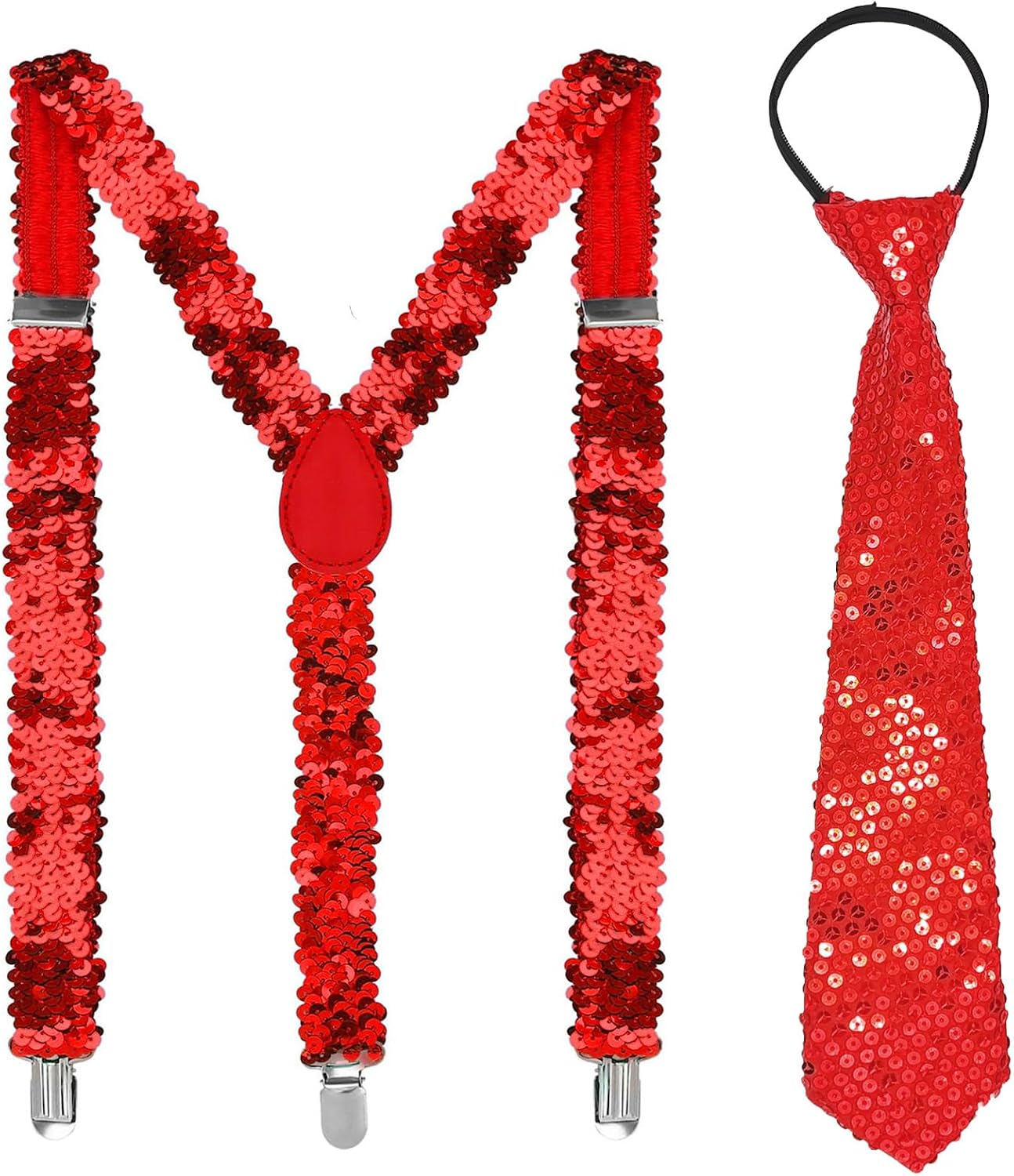 Sequin tie, suspender suit, sequin suspender set,Cosplay Mardi Gras Concerts