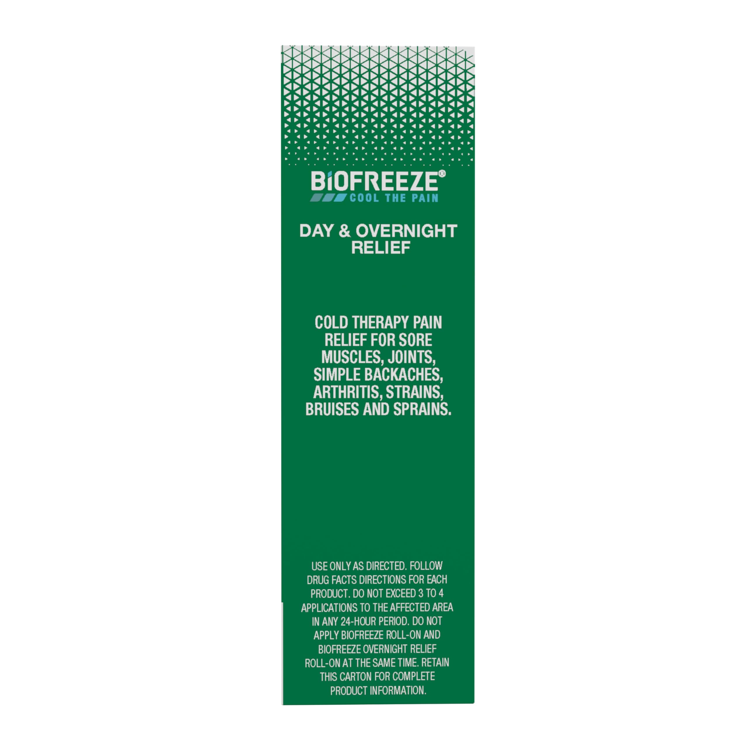 Biofreeze Pain Relief Roll On Day/Overnight Combo Pack, 2x2.5 FL OZ — Amazon image 13