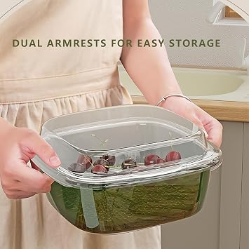 Fruit Basket,Plastic Sink Organizer with Drainer,Kitchen Storage Basket,Transparent Plastic Dishwasher Basket