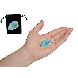Aquamarine Raw Crystals, Large 1.25-2.0 Healing Crystals Natural Rough Stones Crystal for Tumbling, Cabbing, Fountain Rocks, Decoration, Polishing, Wire Wrapping, Wicca & Reiki