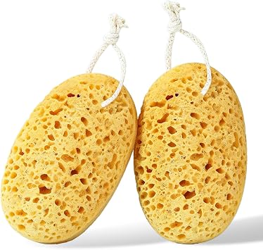 2 Large Soft Honeycomb Body Bath Sponges for Sensitive Dry Skin