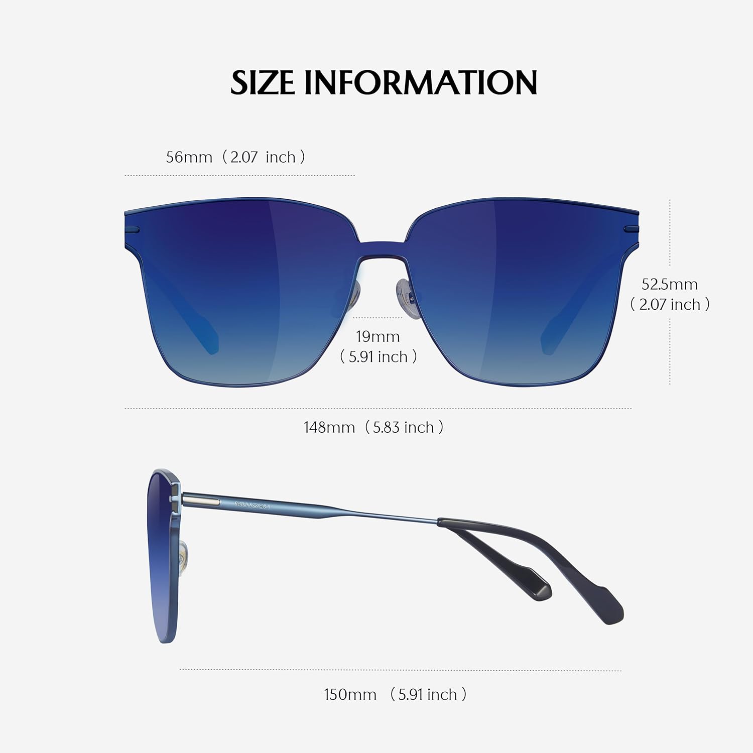 MUJOSH Futuristic Oversized Sunglasses for Men Women, One-Piece Goggle Style Shades for Driving, Brand of EssilorLuxottica - Image 6