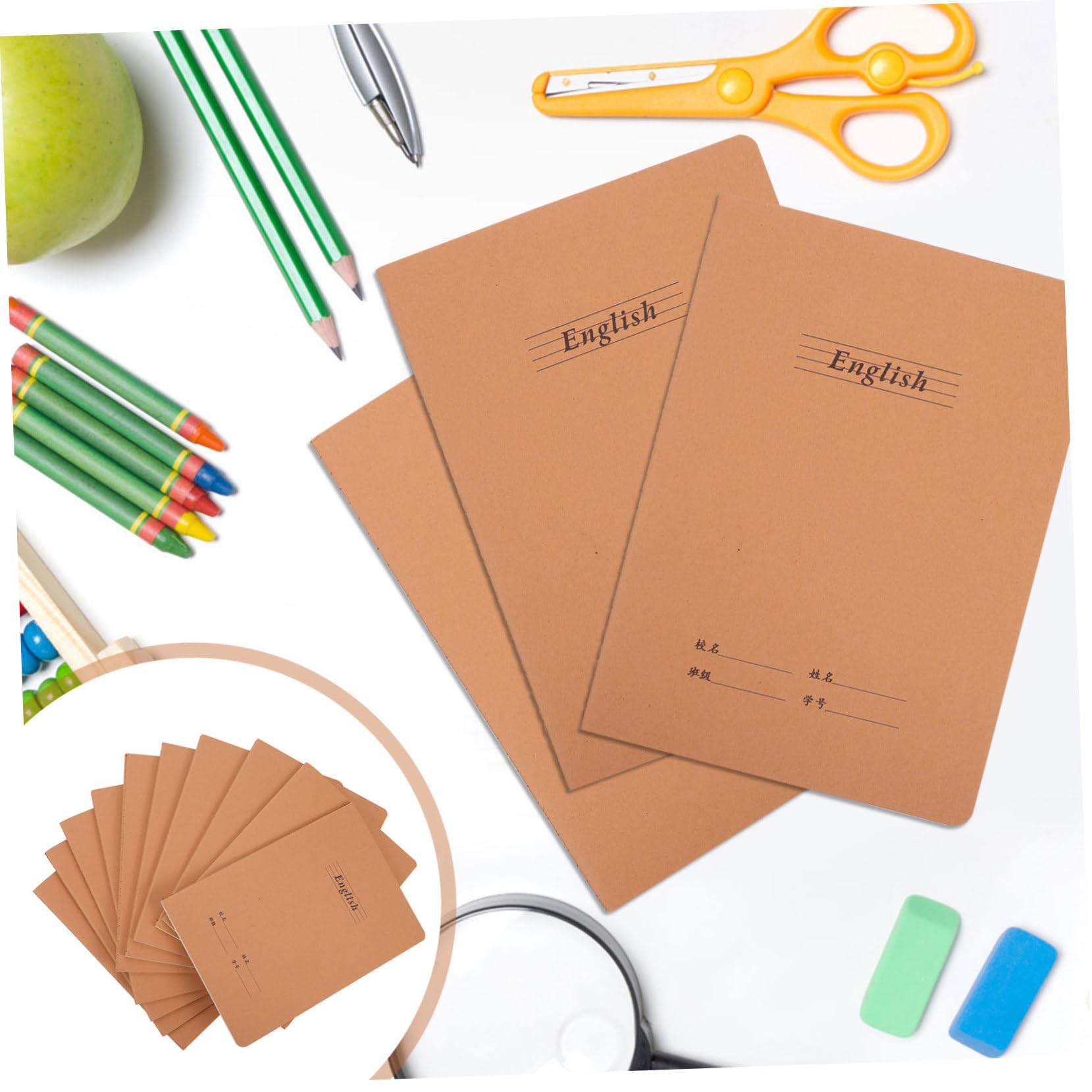 NUOBESTY 10pièces Lot De Cahiers Exercices Pour Écriture Manuscrite Fournitures Scolaires Pour Étudiants Cahiers Exercices