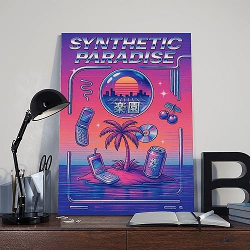 Miniatura 3 de GHEGO Y2K Paradise Poster - Vaporwave Cyber Island Wall Art, Retro Futuristic Aesthetic Decoration Canvas Modern Poster Wall Art Prints Paintings