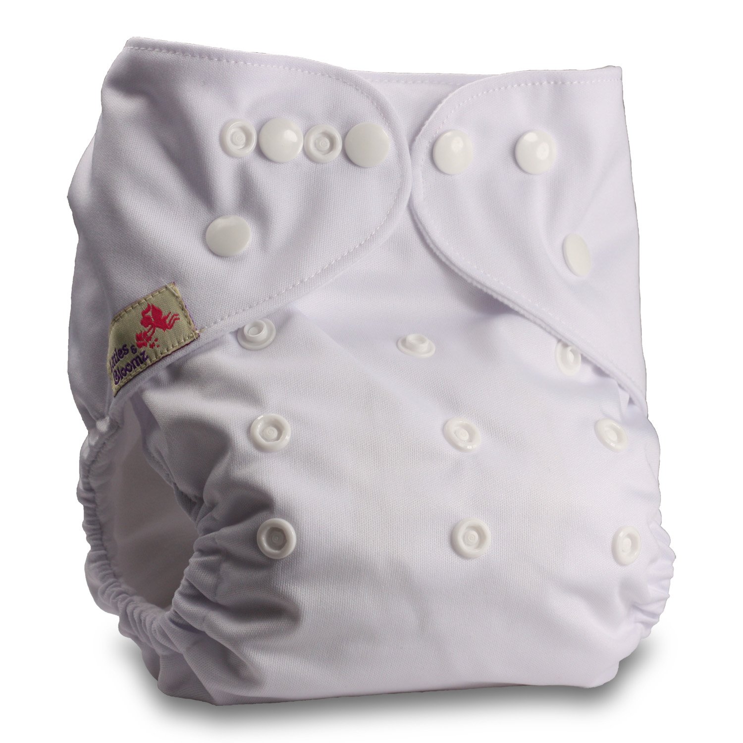 Littles & Bloomz, Reusable Pocket Cloth Nappy, Fastener: Popper, Set of 1, Pattern 16, with 1 Bamboo Charcoal Insert
