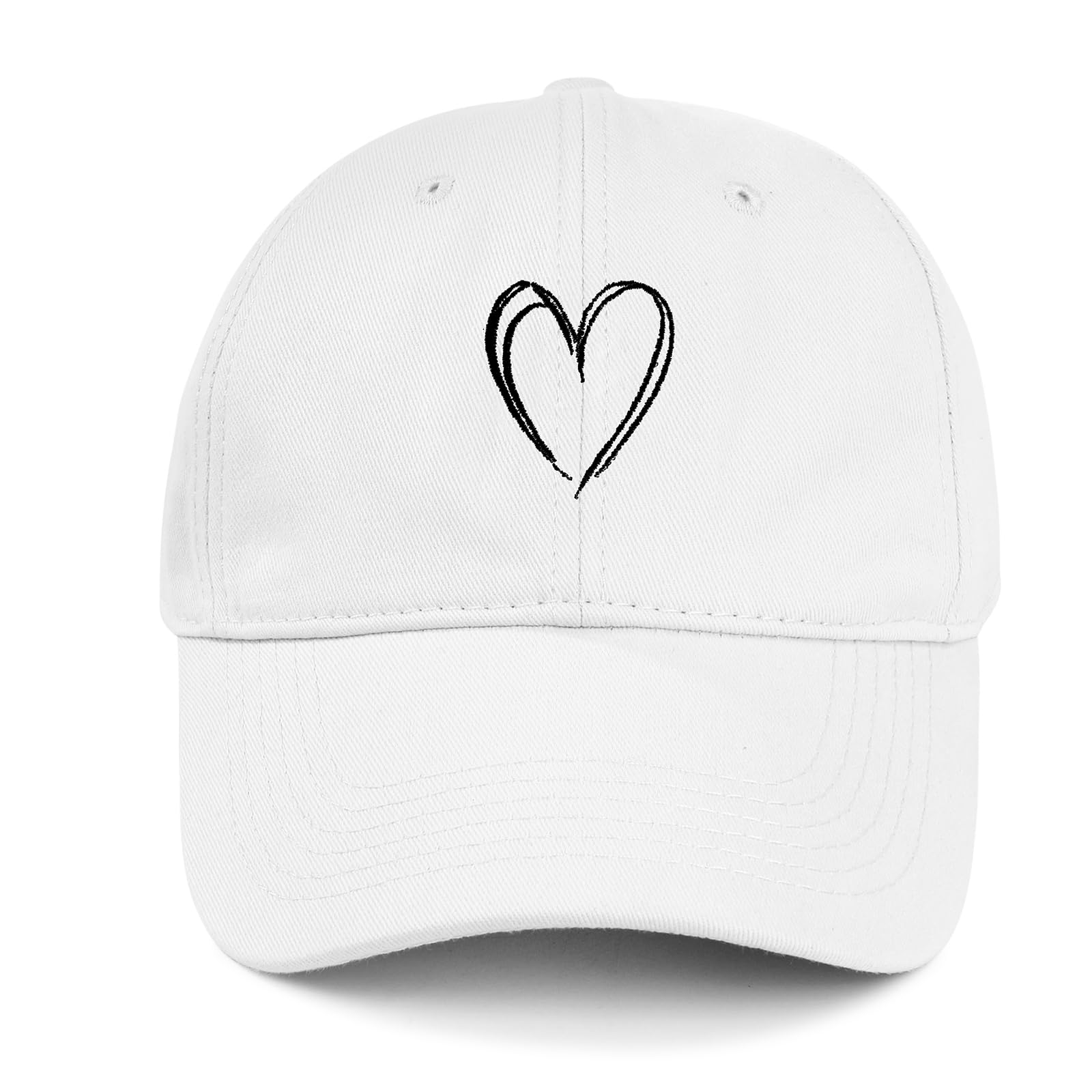 American Trends Womens Baseball Caps Cute Heart Embroidered Dad Hat
