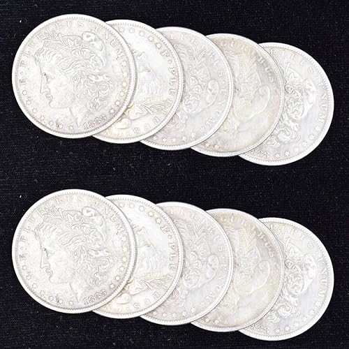 10 piezas de acero Morgan Dollar (1.5 in de diámetro) trucos de magia se pueden aspirar accesorios accesorios usados apareciendo/desaparecer monedas