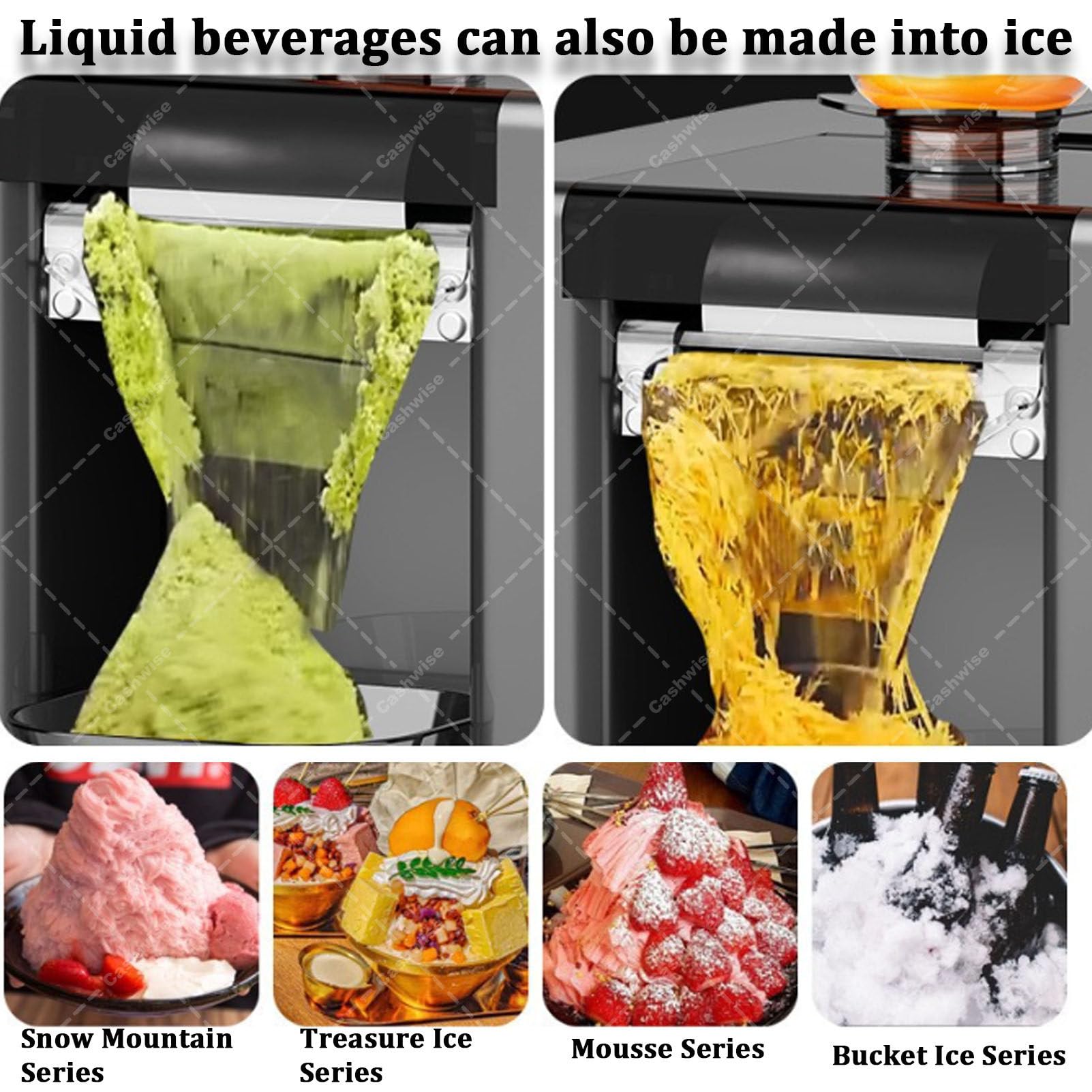 Máquina para hielo raspado y granizados, Máquina de granizados, Máquina coreana de hielo raspado Bingsu, Prepara hielo raspado y granizados en 60 segundos, Con función de autolimpieza y pantalla White