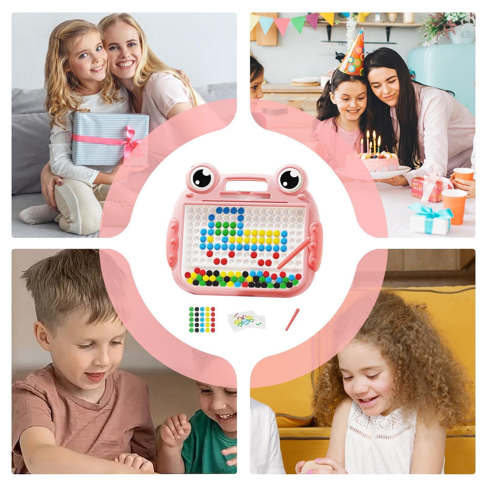 Tavolo da disegno magnetico per bambini,Tavolo da disegno magnetico, Simpatico tappetino per doodle con magnete a forma di rana, Giocattoli magnetici da tavolo Doodle per ragazze e ragazzi, giocattolo