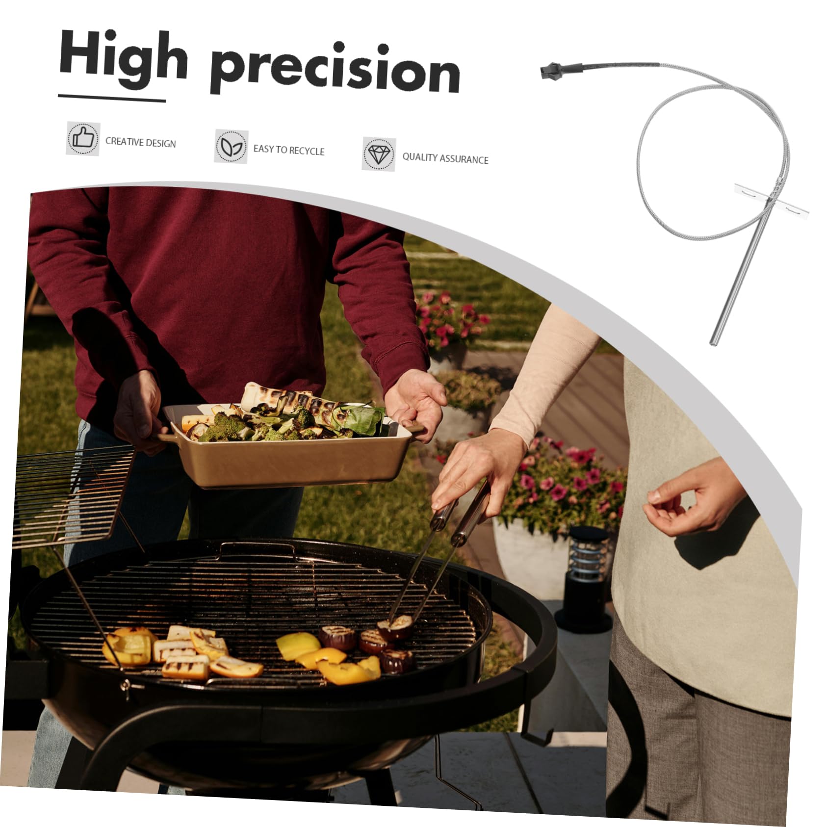 Kisangel 4sets Per Grill Probe Per Barbecue Resistente Temperature Accessorio Per e Affumicati Compatibile