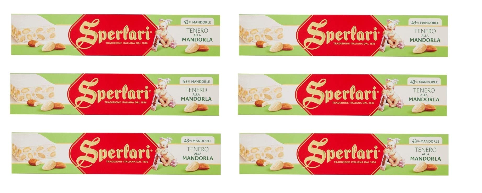 Sperlari Torrone Tenero alla Mandorla suave almendra marrón 43% almendra tradición italiana 150 g