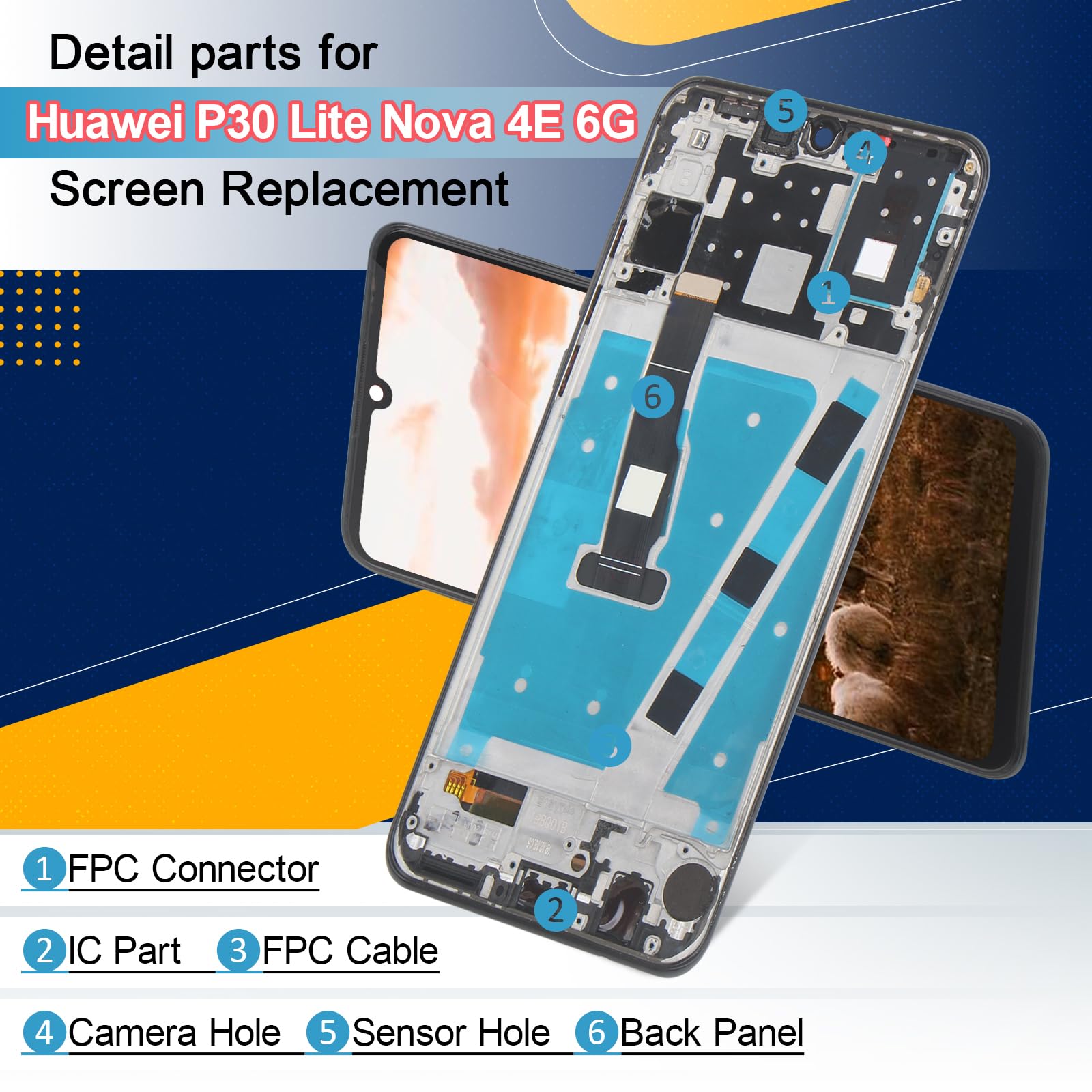 Amazon.com: FKBAightccy Screen Replacement for Huawei P30 Lite MAR