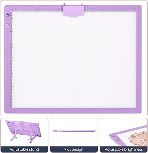 Miniatura 3 de iVyne Almohadilla de luz recargable A3 para pintura de diamantes, tablero de luz LED para desmalezar y rastrear - Almohadilla de luz de arte de