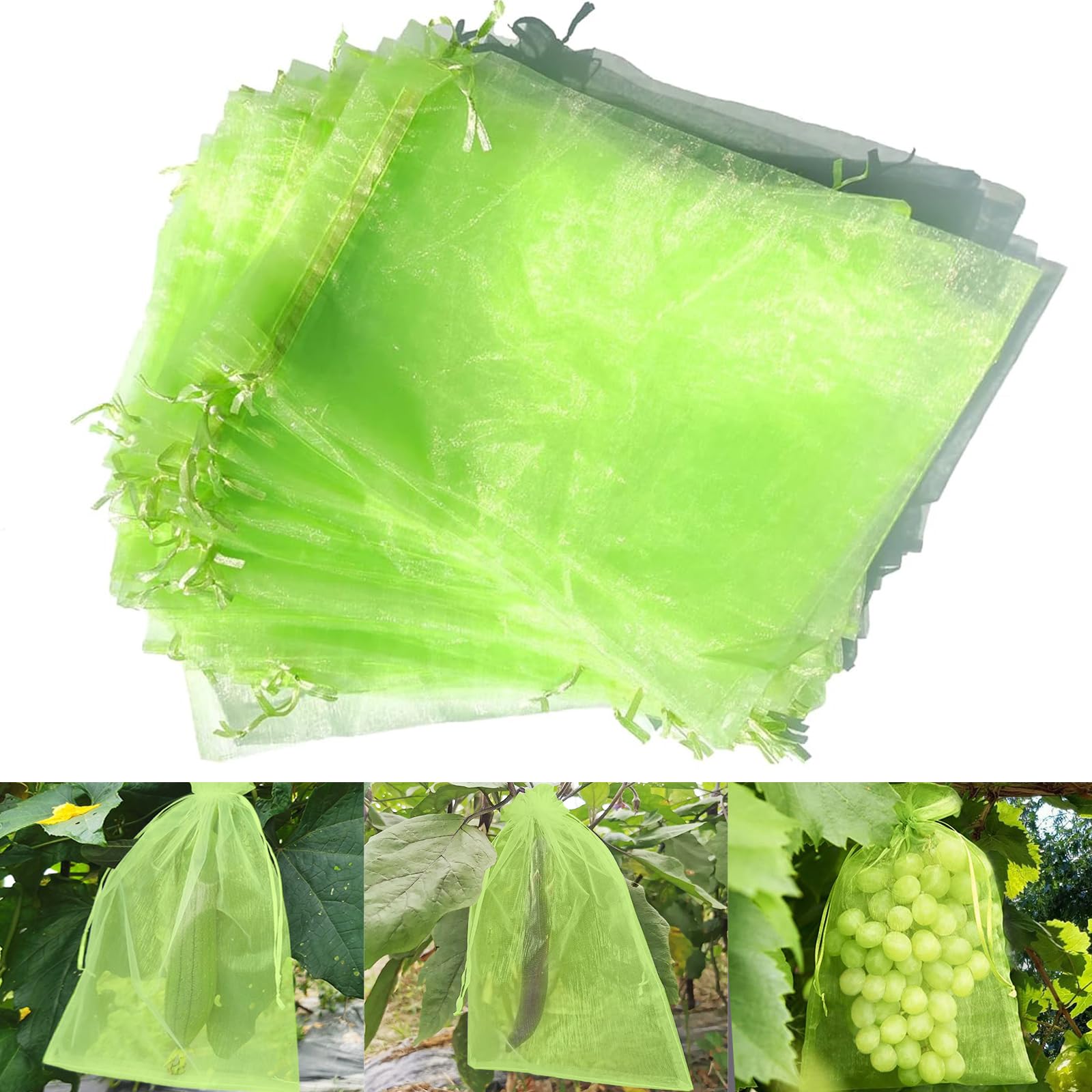 Bolsas para Uvas en Parra 40X30cm, 50 Piezas Bolsas Uvas Protección, Bolsa para Proteger Fruta, Proteger Las Frutas de Las Aves Mariposa Avispa Aves
