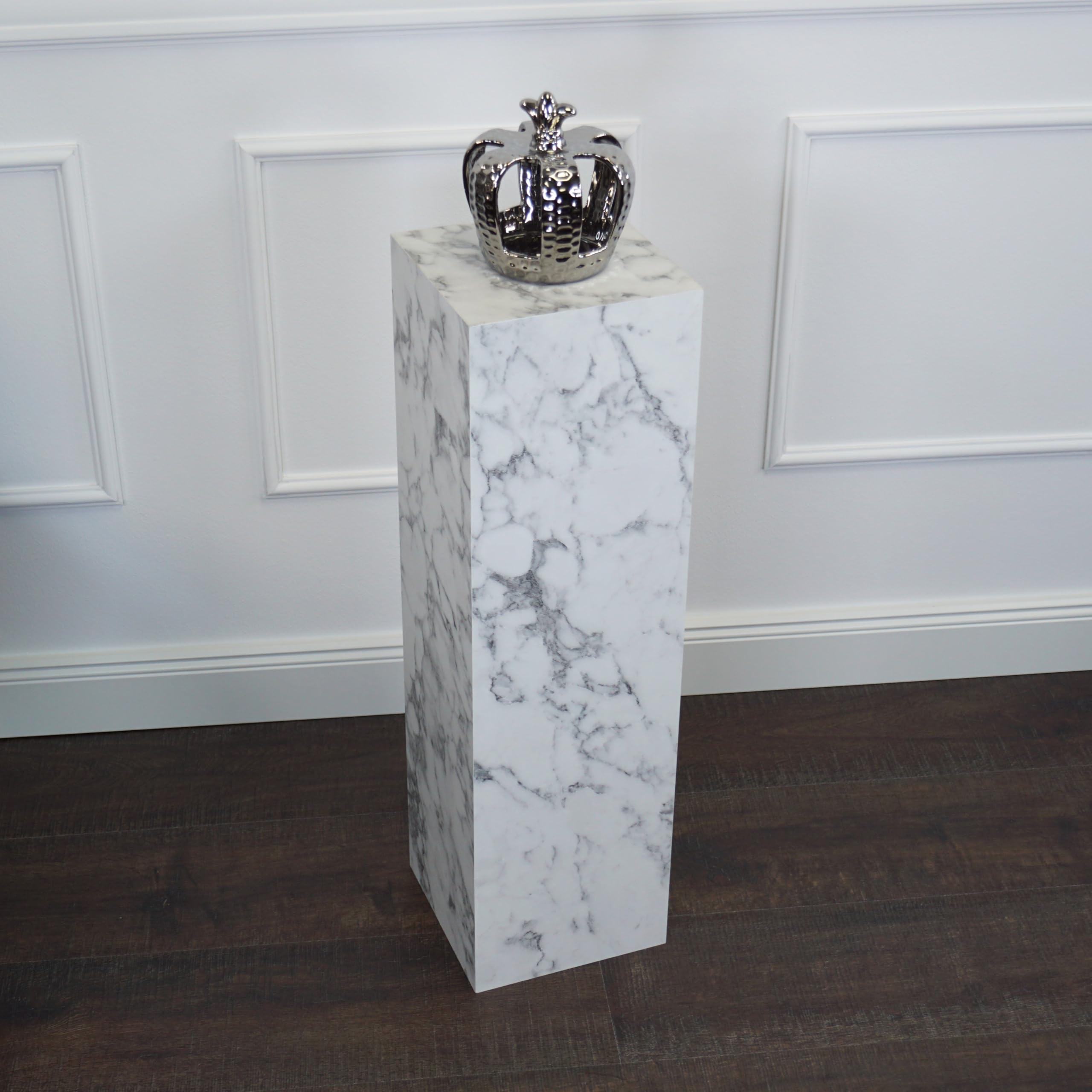 Pilastro per fiori, Colonna, Colonna decorativa, Piedistallo, Ilja, Marmo Bianco, 20 x 20 x 90 cm