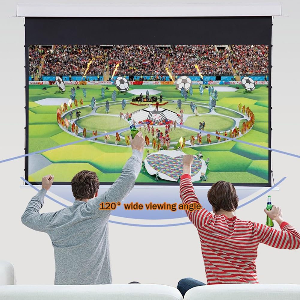 Schermo proiettore motorizzato da 72 Pollici con Telecomando, Montaggio a soffitto o a Parete, 16:9 HD 4K, Guadagno 3,5 Schermo cinematografico per Home Theater, proiezione in Ufficio