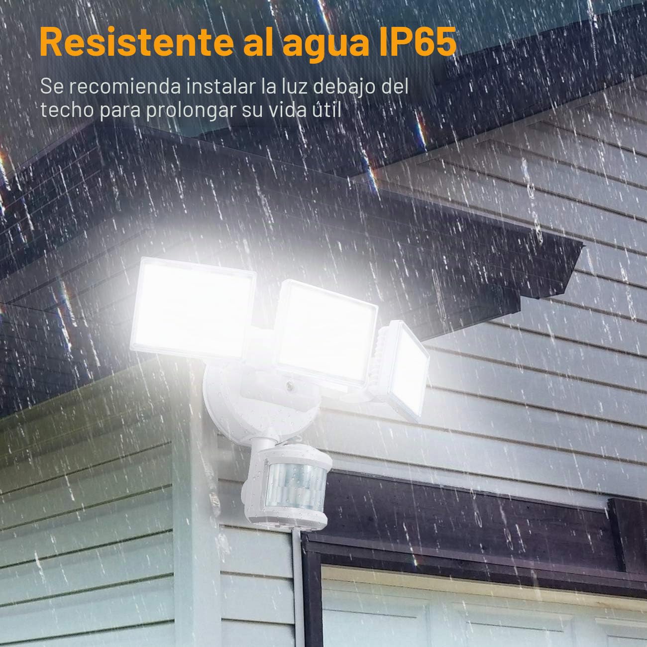 SOLLA - Luz LED de seguridad, 3000 lm, 40 W, luz de día, 5000 K, luz blanca, impermeable IP65 reflector para garaje jardín cubierta porche entrada