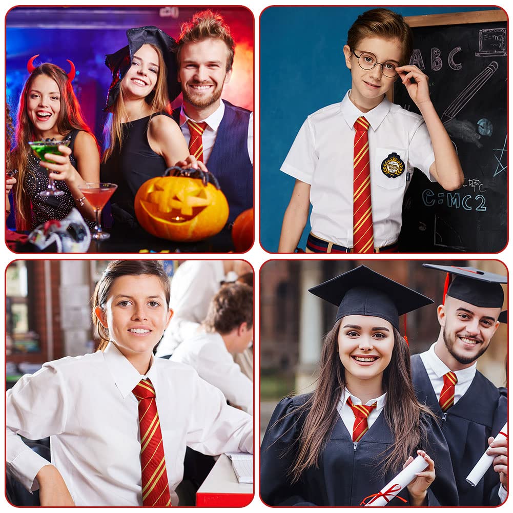 Aomig Mago Costume Cravatta, Halloween Occhiali Neri Rotondi Plastica Occhiali Senza Lenti, Accessori per Costumi da Mago per Bambino Adulto
