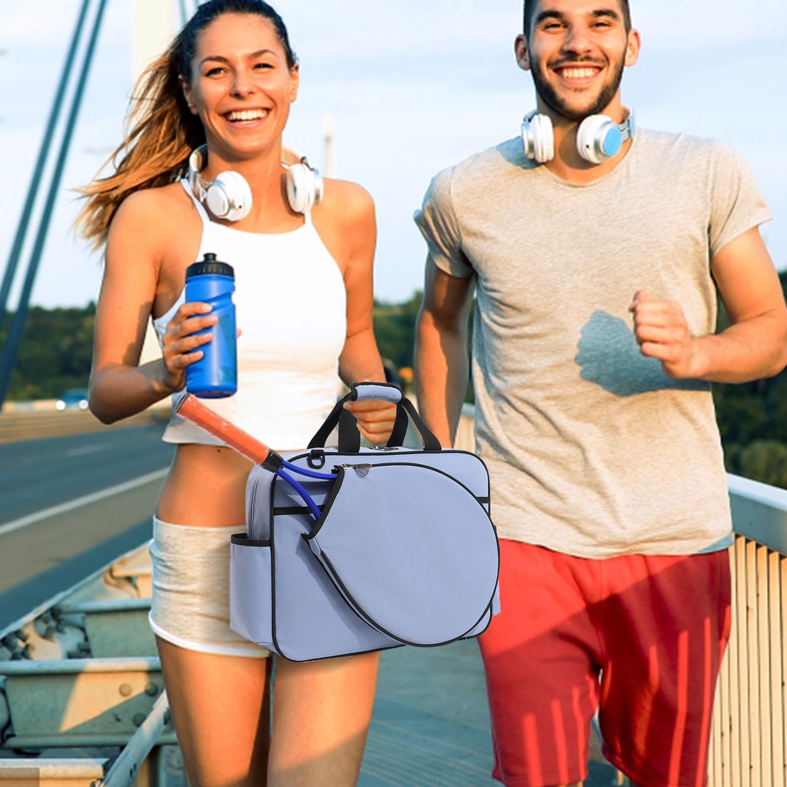 Borsa per racchette da tennis, Borsa da tennis - Borsa a tracolla per racchetta - Zaino da tennis impermeabile, borsa a tracolla per racchetta da tennis per racchetta da tennis per racchetta da badmin