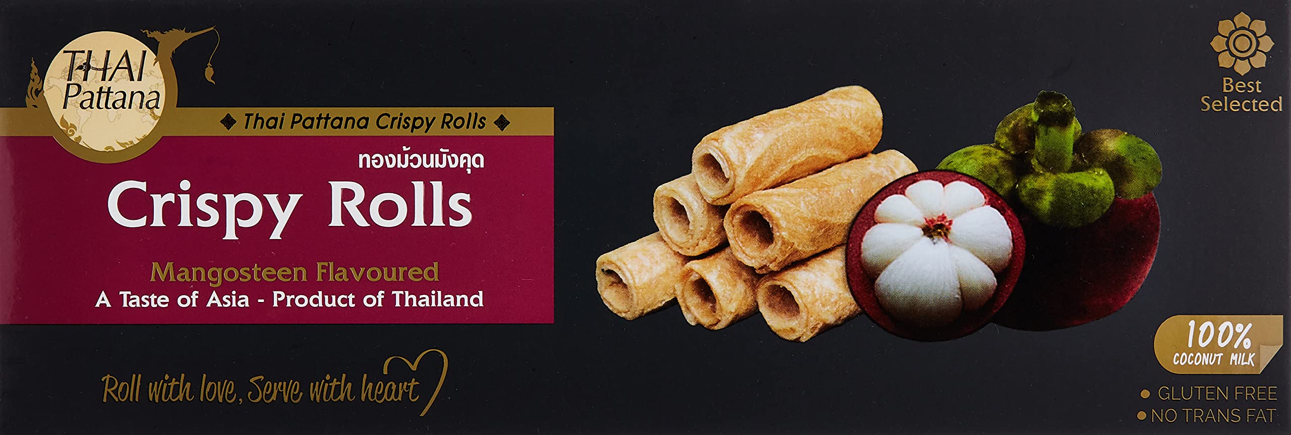 Thai Pattana Mangosteen Flavoured Crispy Rolls 75 g