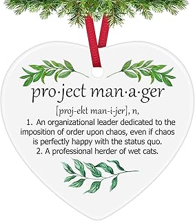 Project Manager Ceramic Ornament Funny Christmas Ornaments for Project Manager Thank You Gifts for Manager Coworker Friends Manager Appreciation Gifts for Women Men Manager Christmas Tree Decoration