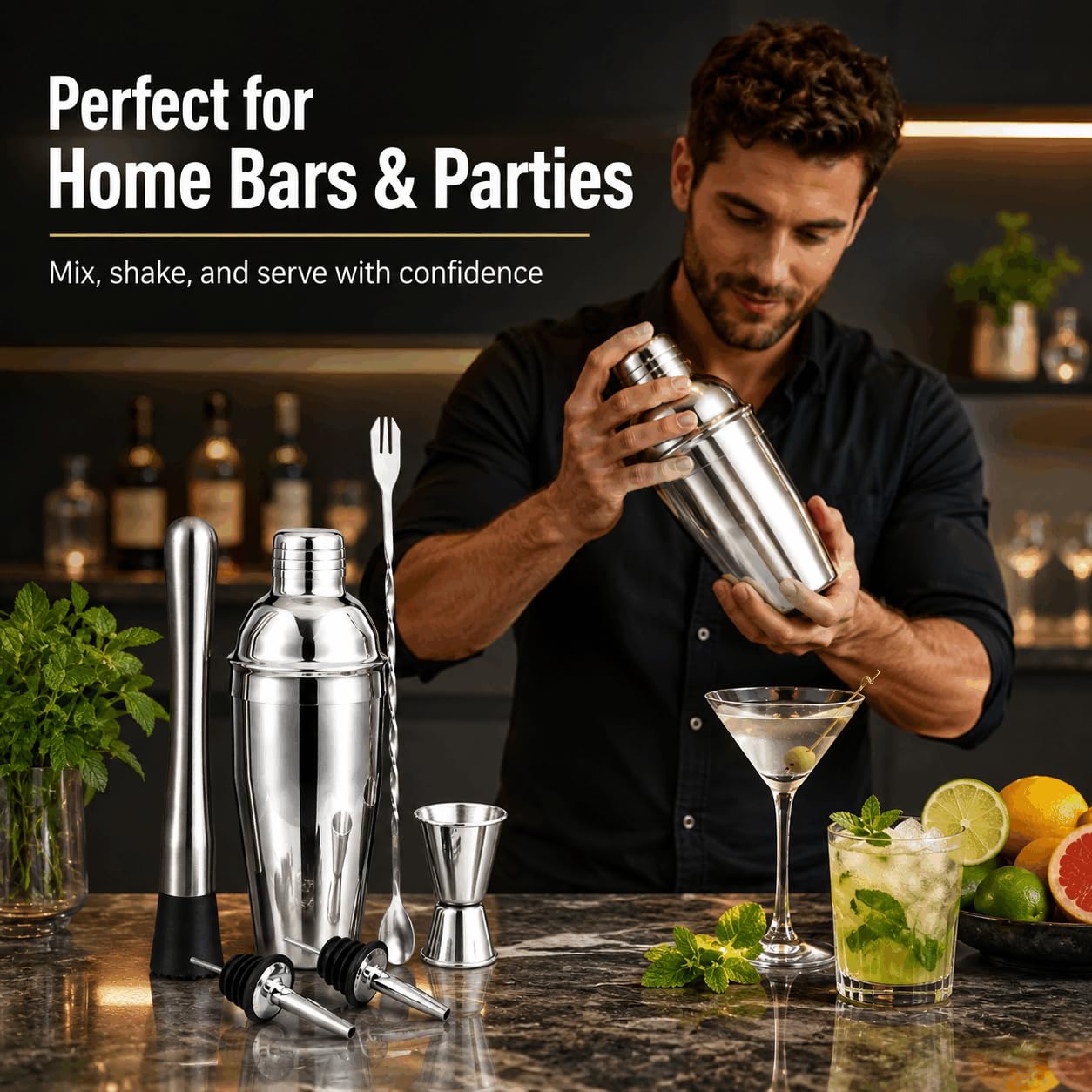Mixology Bartender Kit バーテンダーキッド　お酒　カクテル Amazon | カクテルシェーカーセット、6点 18/8食品グレードステンレス
