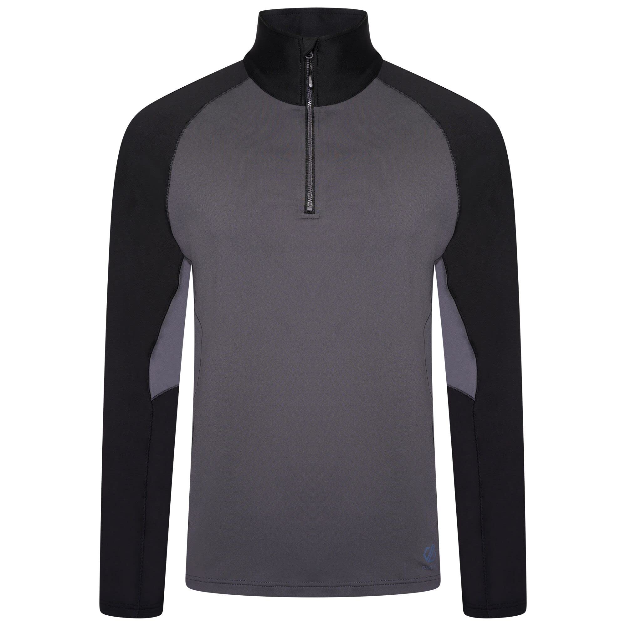 Dare 2b Mens Fuser Half Zip Core Stretch Midlayer Sweatshirt, Ebony Grey Black, S EU