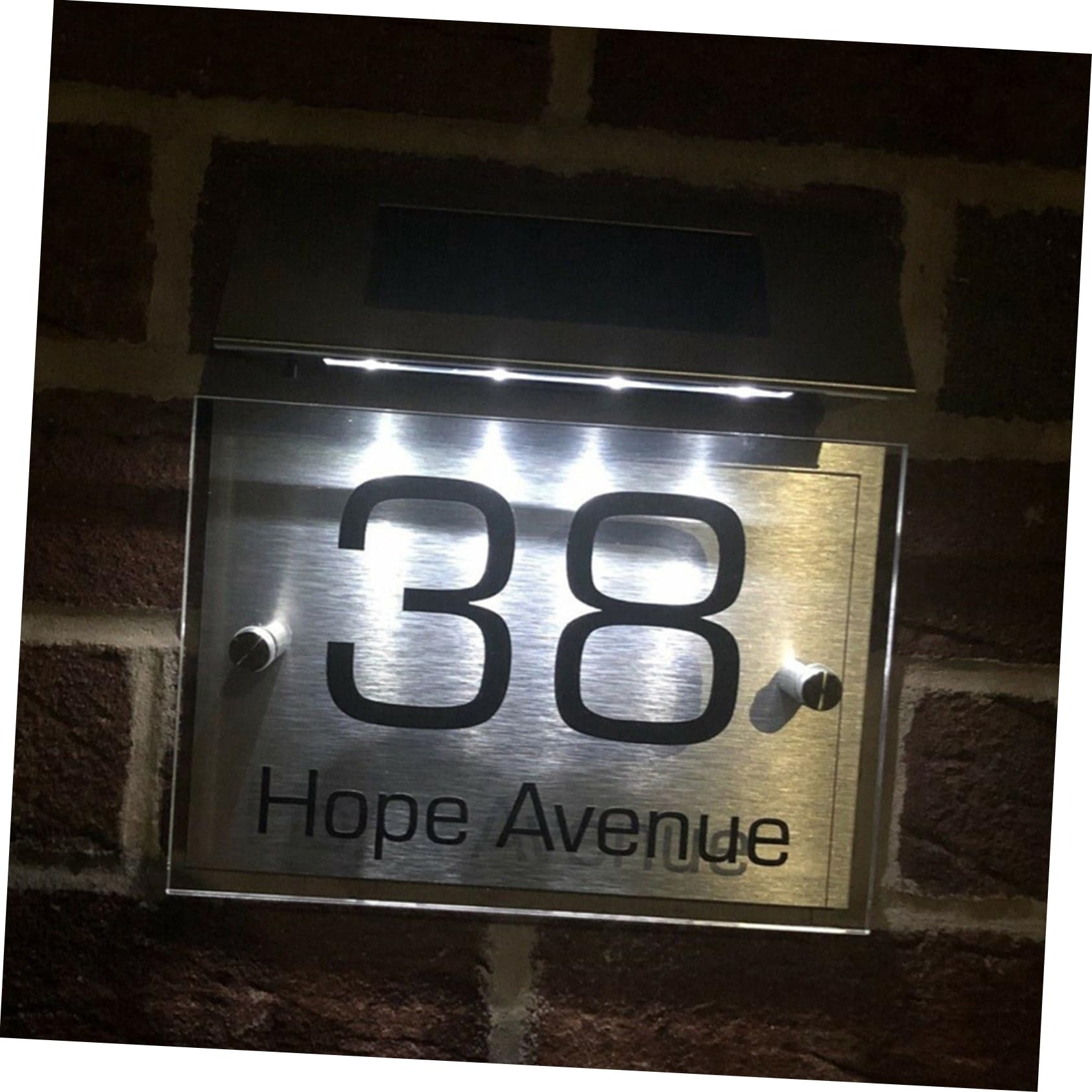 Lampada da Parete Solare con Numero Civico a Induzione Luminosa LED in Acciaio Inox Resistente per Esterni, Luce Casa con Ricarica Solare Ecologica, Facile Installazione