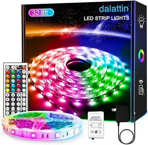 Miniatura 13 de dalattin Luces LED para dormitorio de 400 pies, tira de luces LED inteligentes con control remoto de aplicación, tiras de luz LED RGB, tira de luces