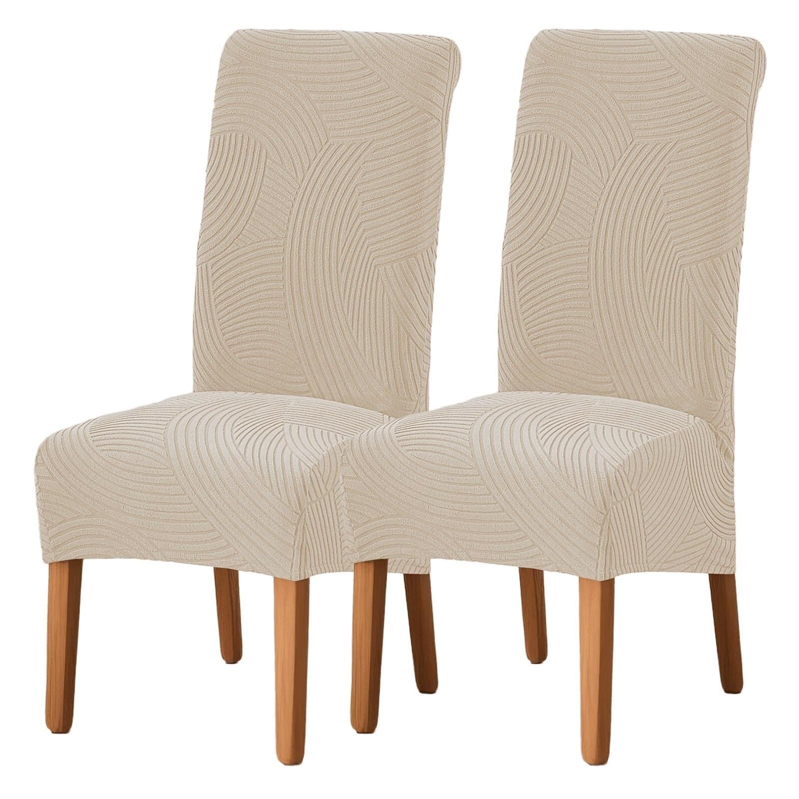 NMVAWIPT High Back Stretch Jacquard Dining Chair Covers, Removable Washable Protectors For Home Restaurant Kitchen Party Hotel(21#,2 Set)