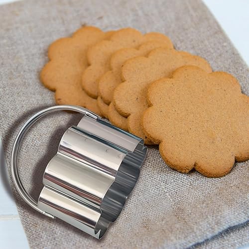 Miniatura 8 de ALLTOP Cortadores de galletas festoneados con asa, cortador de galletas de acero inoxidable, herramientas profesionales para hornear para sándwich,