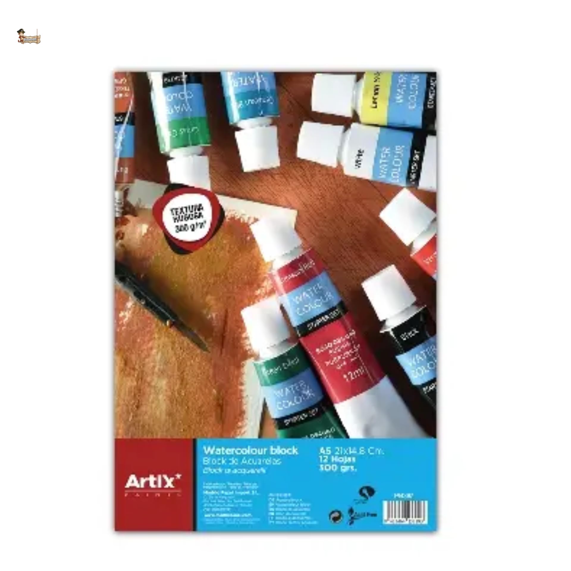 BricoLoco.com Pack hojas suelta dibujo ACUARELAS A5 12 hojas de 300gr textura rugosa. Bloc TECNICAS HÚMEDAS. Bellas artes.