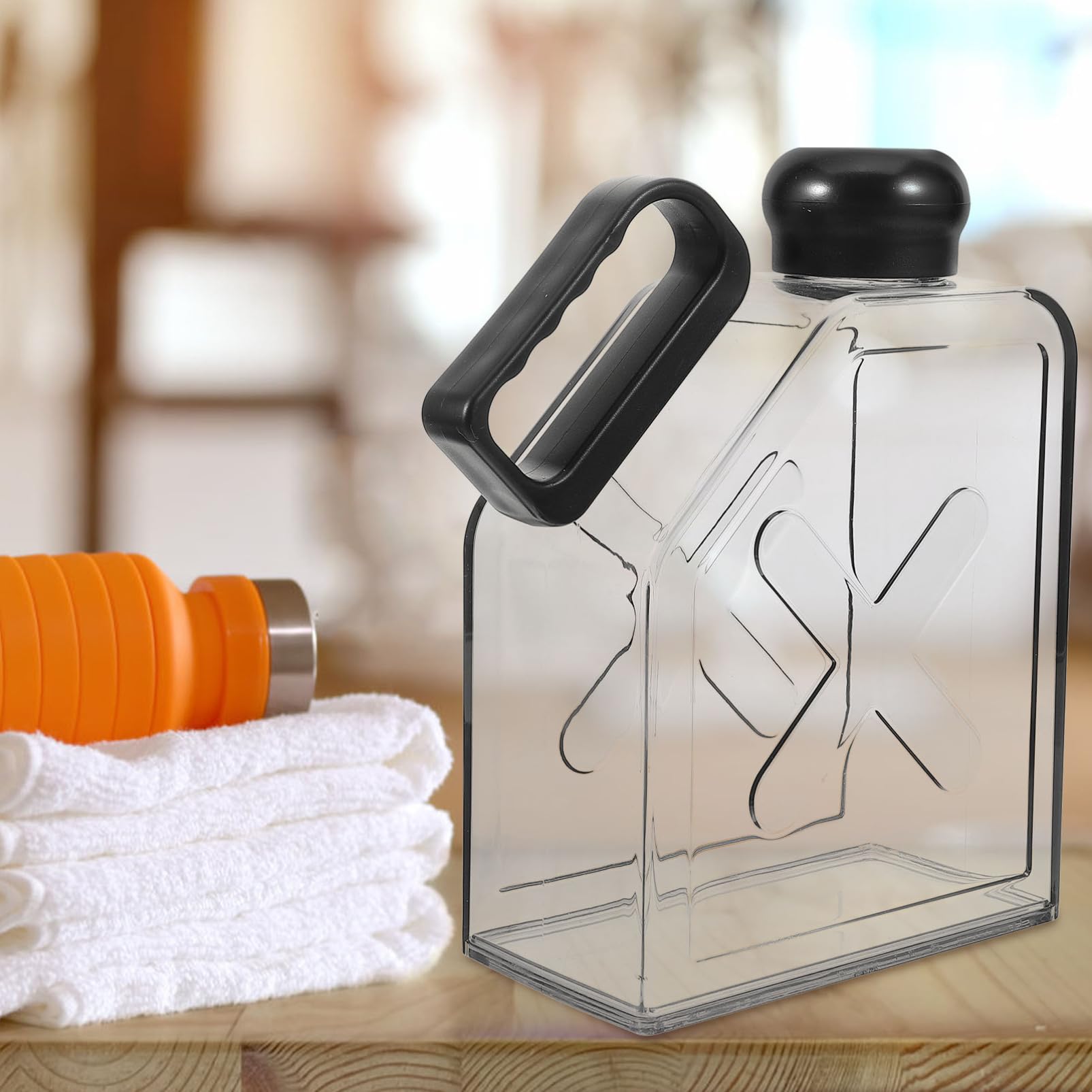 POPETPOP Tragbare Sportwasserflasche Flache Wasserflasche Für Unterwegs Flache Wasserflasche Für Die Tasche Wasserflasche Mit Griff Tragbare Wasserflasche Faltbare Wasserflaschen