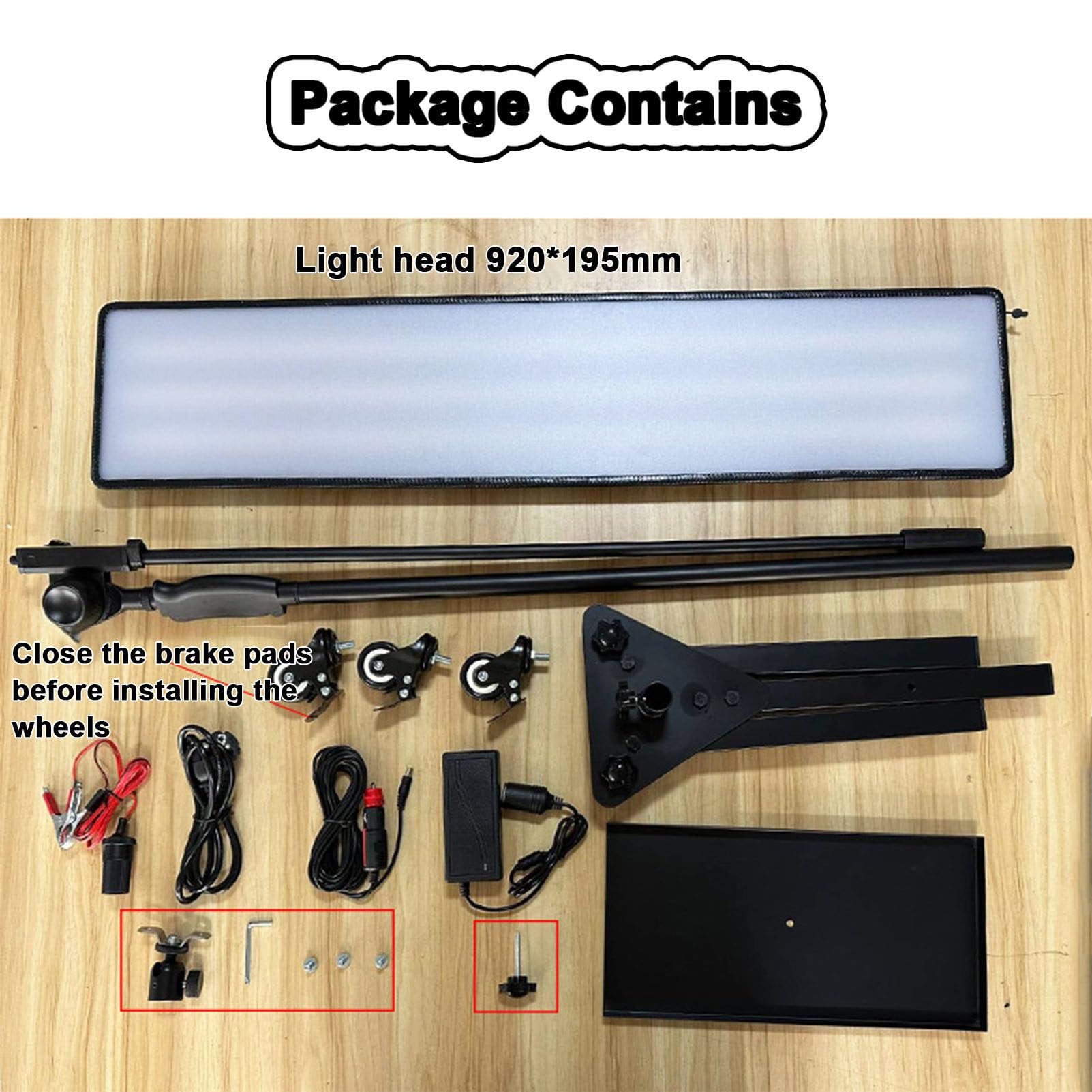 Lampada per carrozzeria PDR Tools Lampada per rimozione ammaccature a LED con durata di servizio di 50000 ore Luce a 12 V CC con altezza regolabile e staffa angolare - 3 pulegge ruotano liberamente