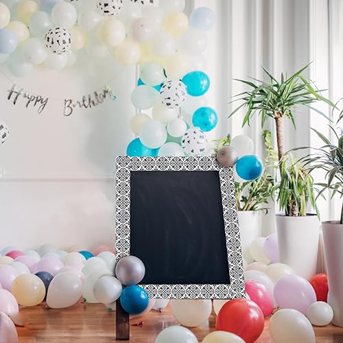 Miniatura 7 de Bordes de tablón de anuncios en blanco y negro de 99 pies, patrón blanco y negro, bordes rectos, decoración simple para el aula, para tablón de