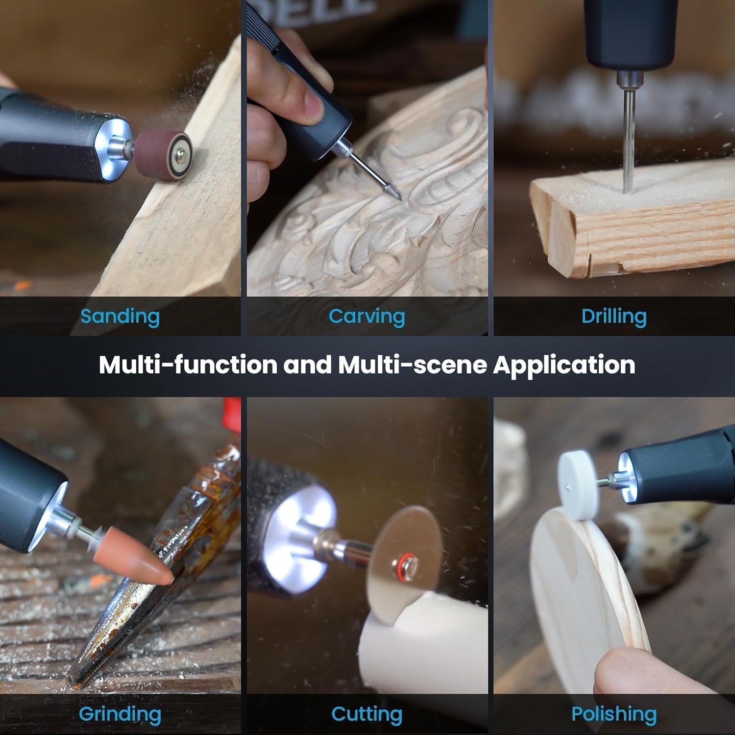 HARDELL Rotary Tool with illuminated ring light during carving