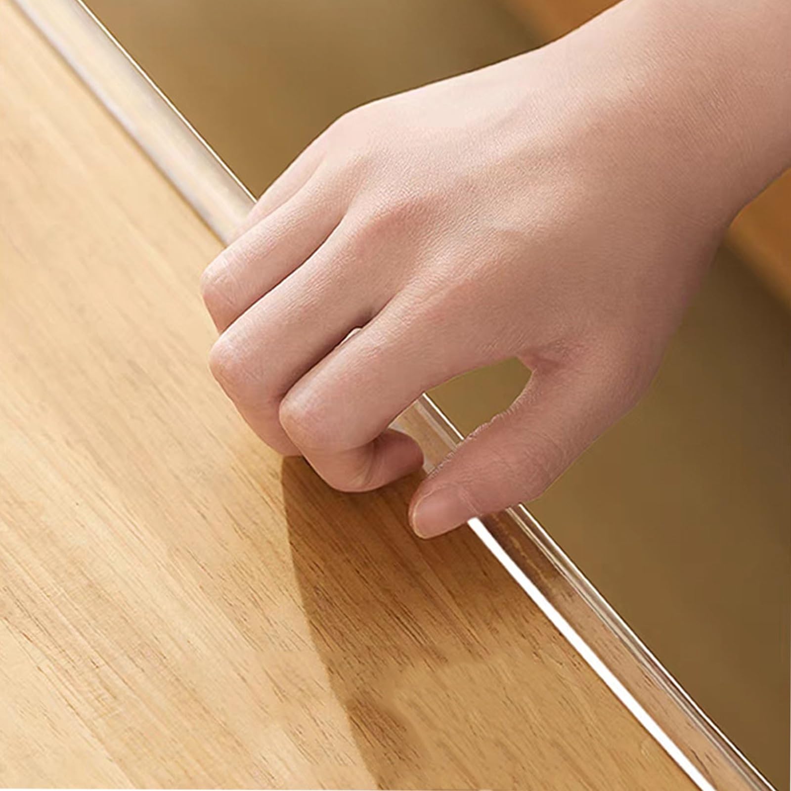 Generisch Kantenschutz, Kindersichere Eckenschützer aus Silikon, 2 Meter Weich, Möbelkantenschutz, Sicherheitsstoßfänger für Möbelkanten, 1,5 cm Breit, Transparent