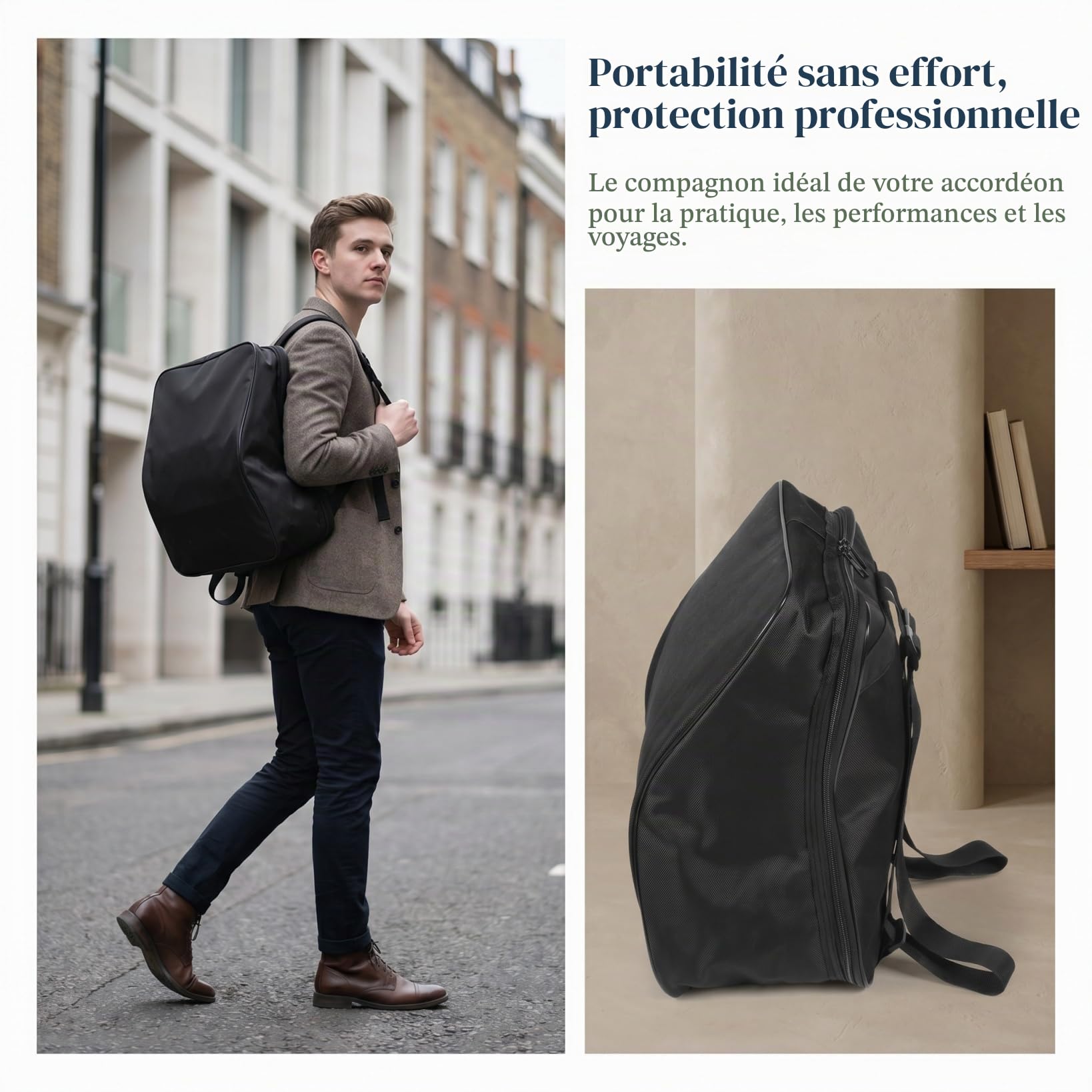 STOBOK Sac accordéon simple pochette de rangement Étui souple pour basse valise musicale sac de rangement en tissu Oxford épaules