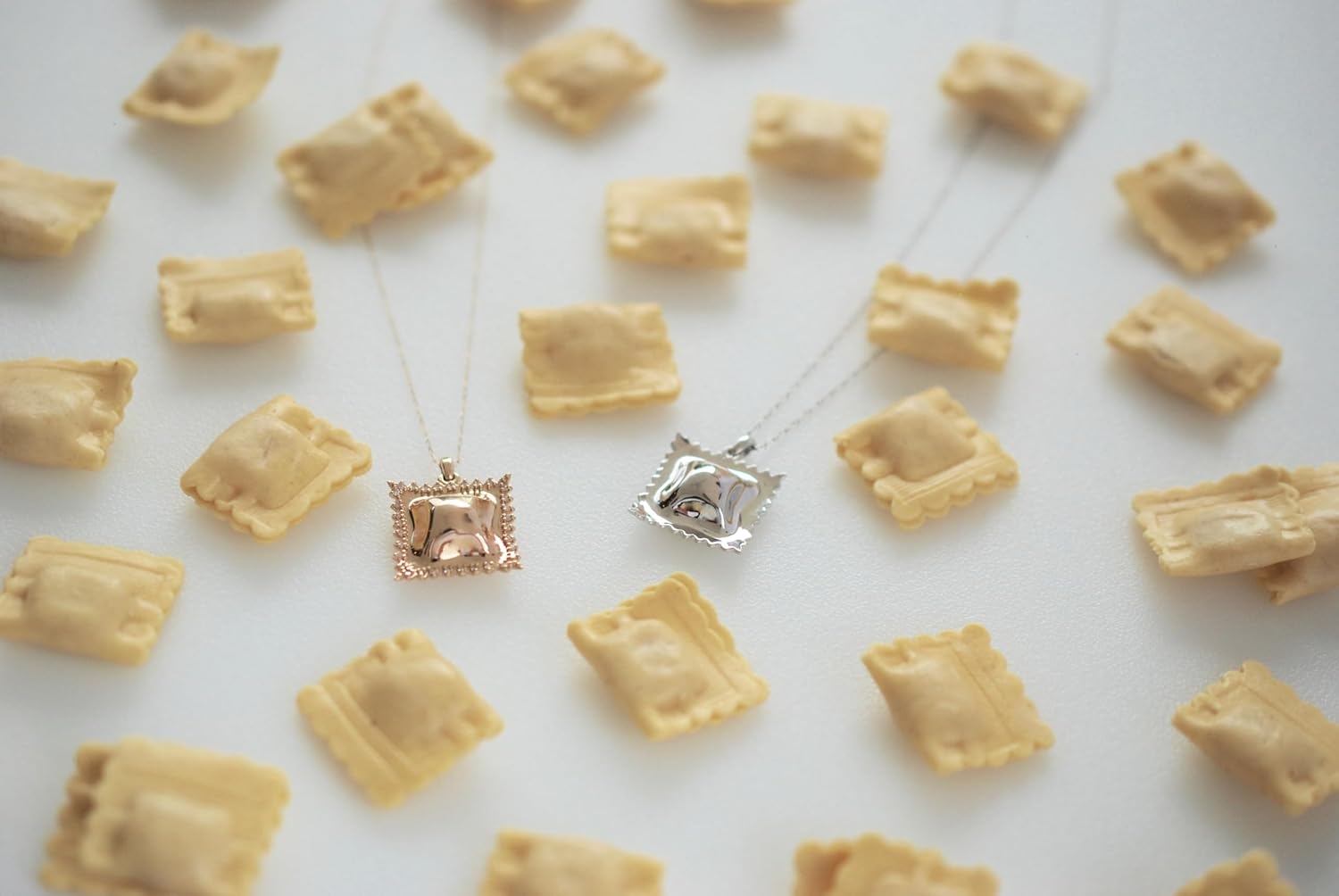 Delicacies Ravioli Pasta Necklace, Food Jewelry for Food Lovers, Chefs, Cooks and Epicureans, Al Dente Collection